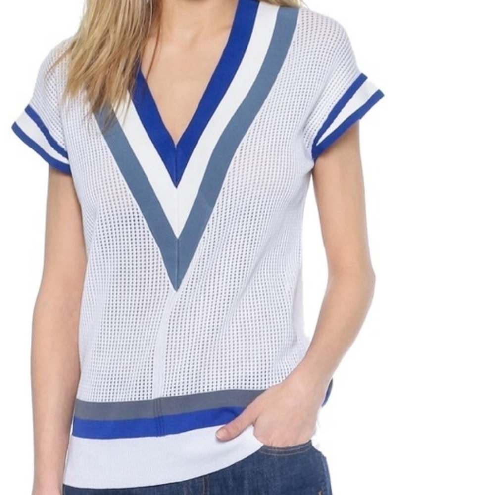 Rebecca Minkoff White Ali Sheer Knit Tunic S